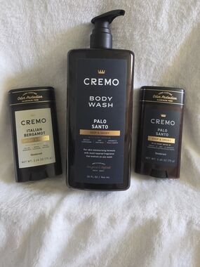 NEW Cremo Grooming Bundle (3Palo Santo Body Wash and Deodorant Set